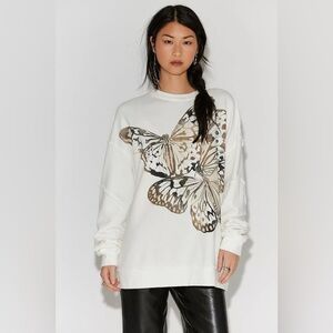 NWT Free People + Ragabond Midnight Sweatshirt -Butterfly